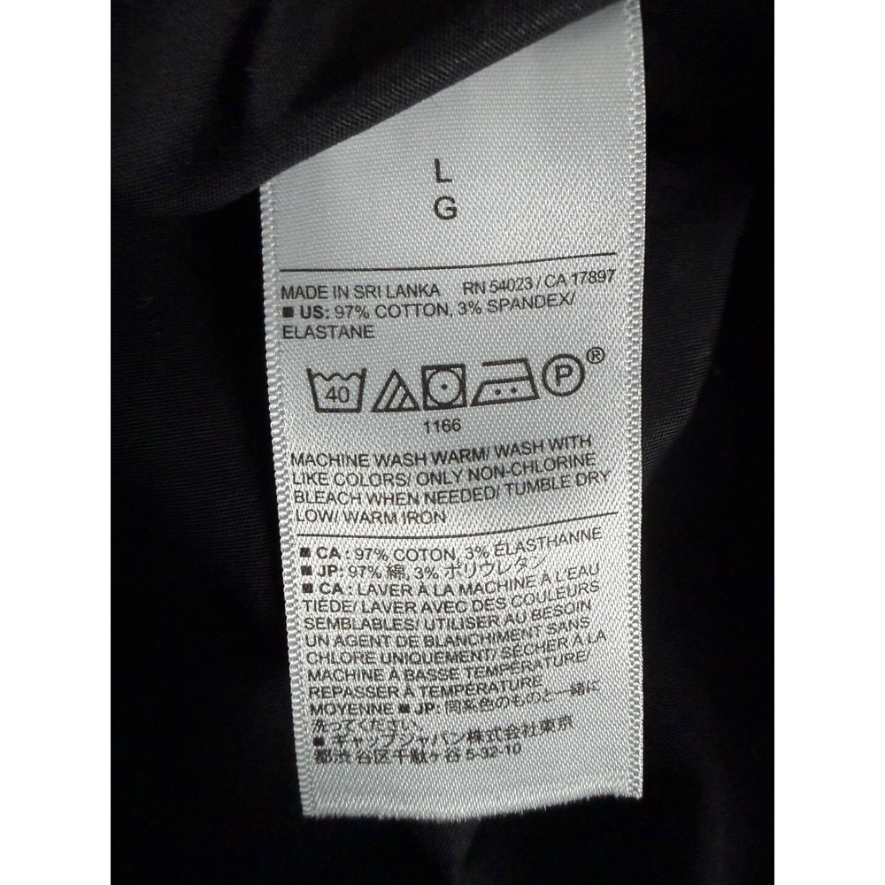 Banana Republic Men's Large Slim-Fit Wrinkle-Resistant Dress Shirt Black Stretch - Picture 6 of 9